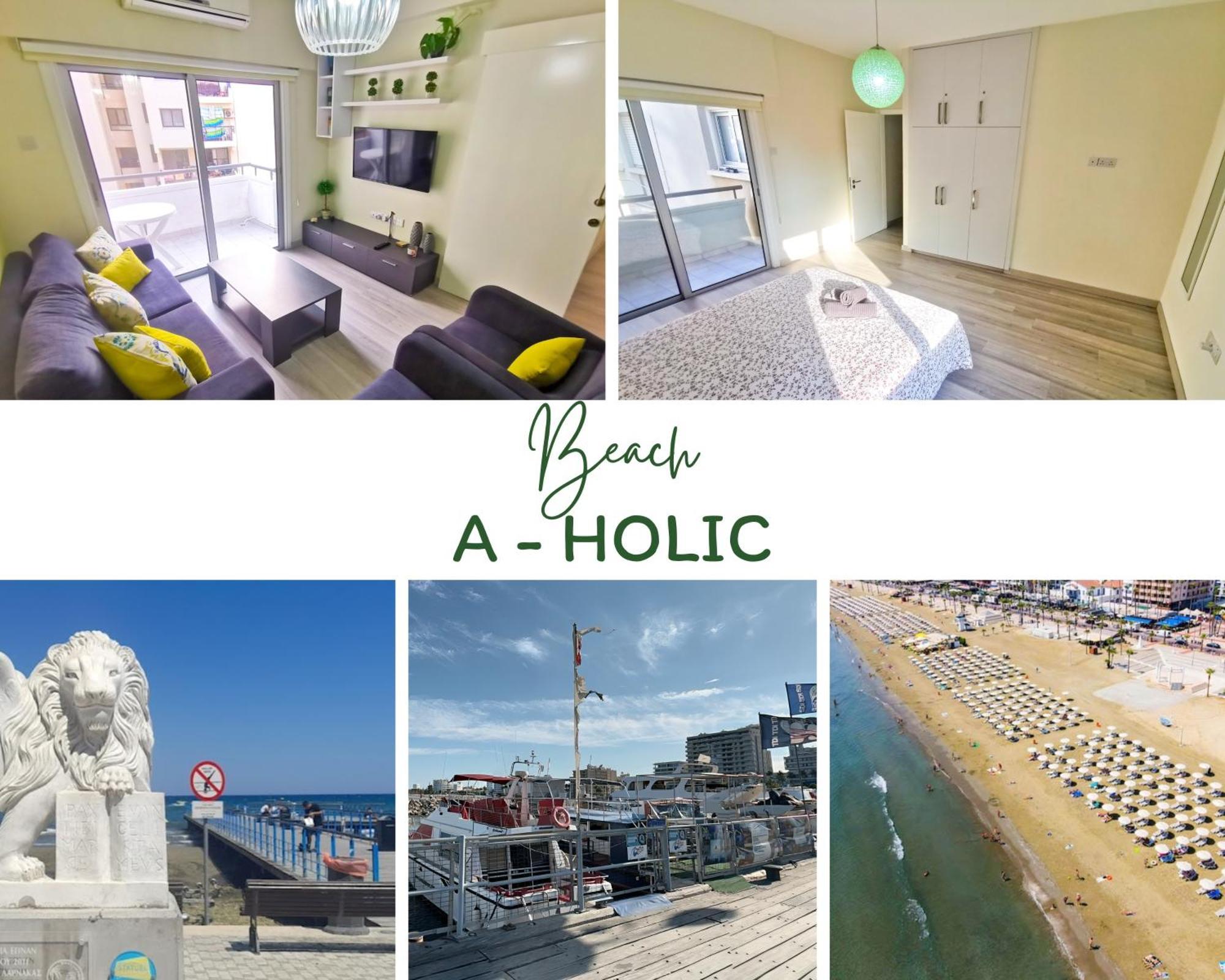 Beach-A-Holic Apartment, 2 Min Distance From Larnaca Marina Dış mekan fotoğraf
